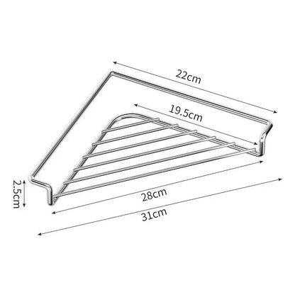 💦✨Stainless Steel Corner Sink Shelf with Triangular Open Wire Rack Design