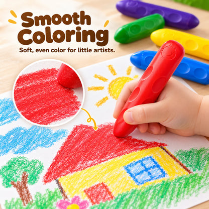 Toddler Friendly Washable Triangle Crayons | Home Art Activity