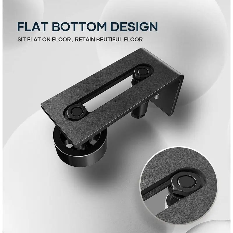 Door Floor Guide,8 Assemble Setup Options,Wall Mount System,Adjustable Stay Roller,Flush Flat Bottom Design