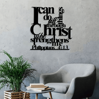 Christianartworkshop Philippians 4:13 I Can Do All Things Metal Wall Decor: Christ’s Strength for Your Walls