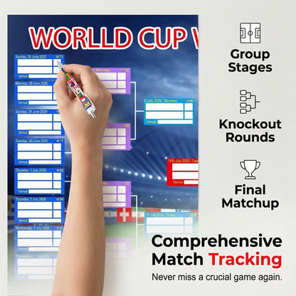 ⚽🏆 Ultimate 2026 Soccer Fan Wall Chart Kit – 2 Jumbo Posters (23.6" x 35.4" Each), Marker Pen & Mounting Strips 🎁