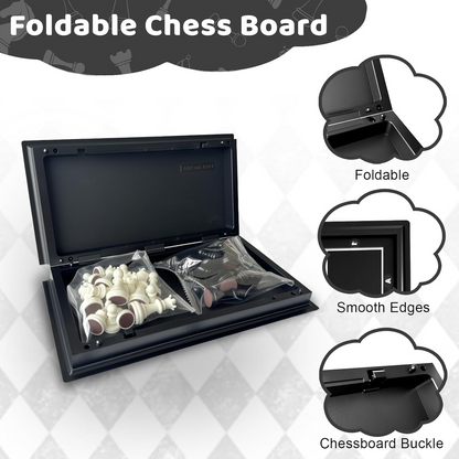 Travel Chess Set for Adults and Kids, Portable Folding Board Games for Family