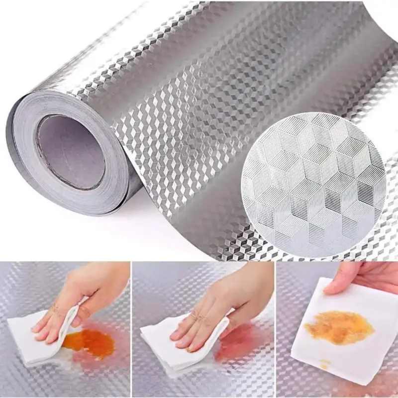 👨‍🍳🔥Kitchen Wallpaper Oil Proof Sticker Aluminum Foil Backsplash Self
