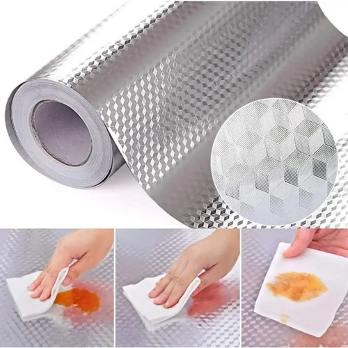 👨‍🍳🔥Kitchen Wallpaper Oil Proof Sticker Aluminum Foil Backsplash Self