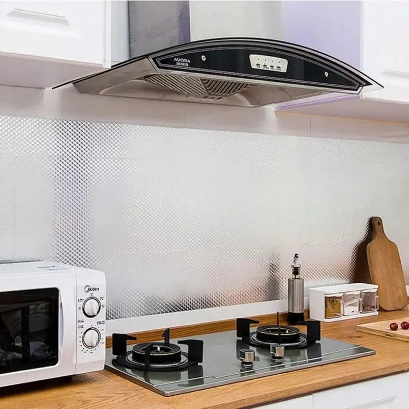 👨‍🍳🔥Kitchen Wallpaper Oil Proof Sticker Aluminum Foil Backsplash Self