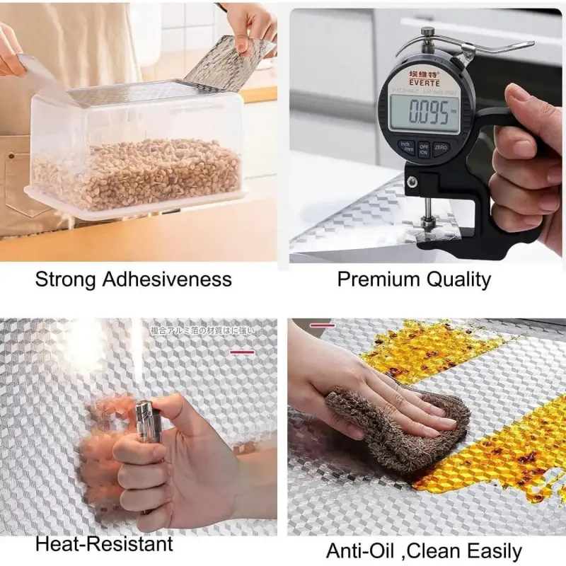 👨‍🍳🔥Kitchen Wallpaper Oil Proof Sticker Aluminum Foil Backsplash Self