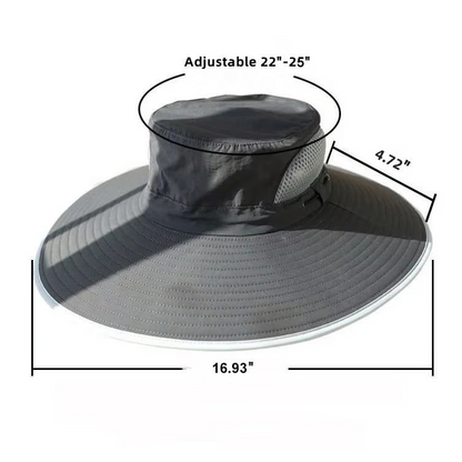 🔥Premium Solar Fan Wide Brim Hat❄️ Instant Cooling& Full UV Protection🏕️ Perfect for Fishing, Hiking & Gardening
