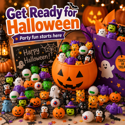 🔥 Last Day 60% OFF — 50PCS Halloween Mochi Squishy Toys for Party Favors & Spooky Fun 🎃