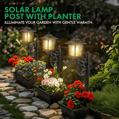 ✨49% OFF🌞2-in-1 Outdoor Solar Lamp Post Light with Planter: Illuminate & Decorate Your Garden🌼
