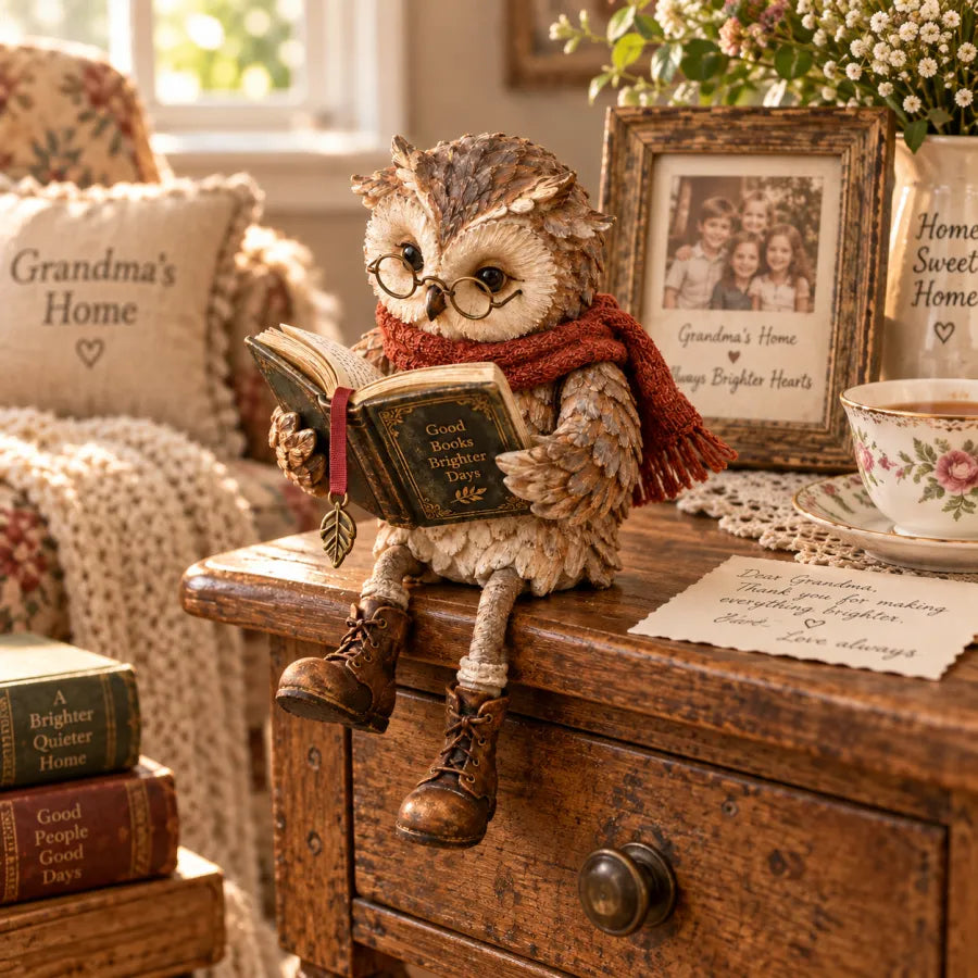 🦉 Lezende uil beeldje