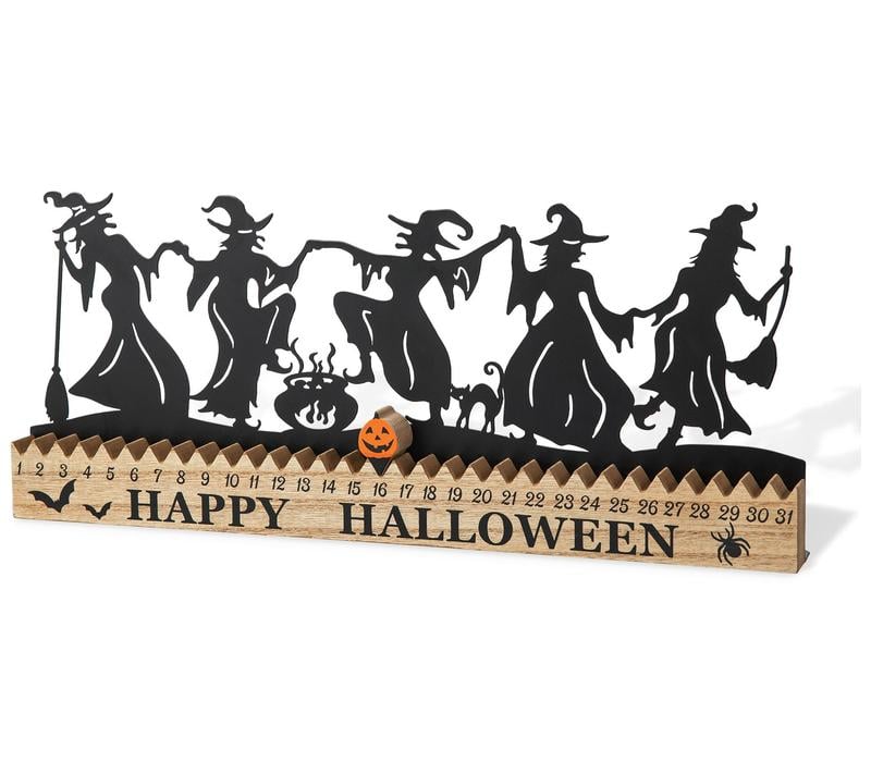 💪Hot Sale! 🔥50% OFF - ✨🎃Glitzhome 18"L Halloween Dancing Witch Countdown Table Sign