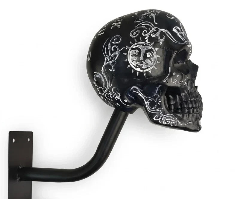 💀 Skull Helmet Wall Holder – Motorcycle Gear Display for Garage & Man Cave