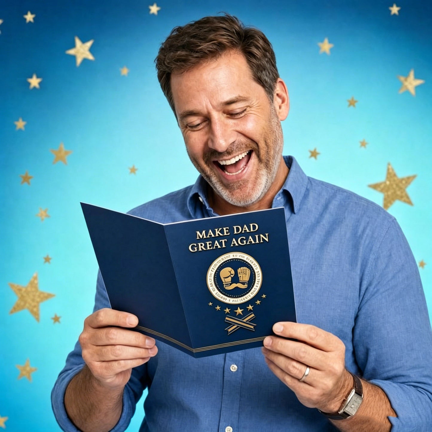 "Make Dad Great Again" Funny Talking Father's Day Card 🎙️👑