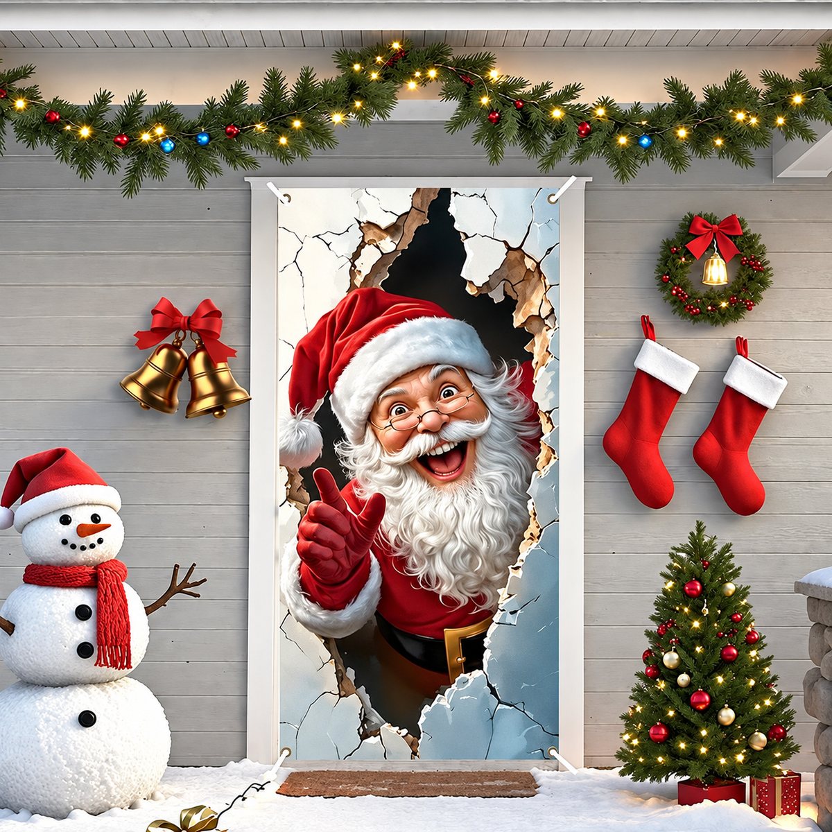 🔥Last Day Promotion 60% OFF💥2026 Christmas Front Door Decoration Cover