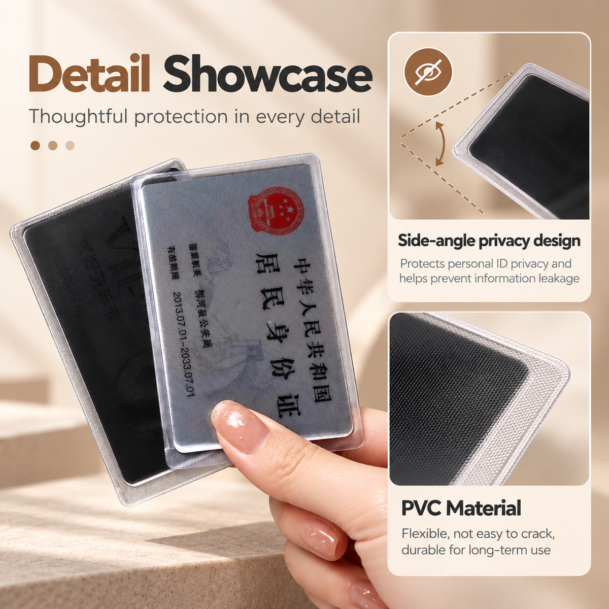 🛡️ Privacy ID Card Sleeve – Anti-Peeping Personal Information Protector for Travel & Everyday Carry