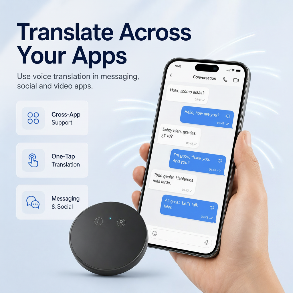 AI Pocket Translator supporting cross-app message translation on a smartphone