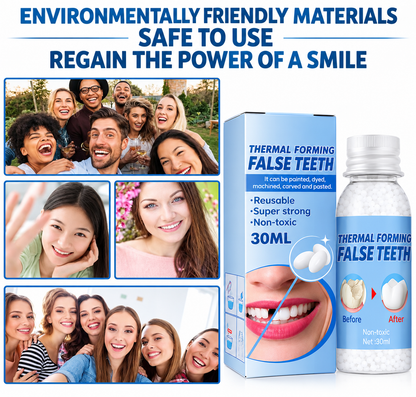 Hot melt adhesive denture beads for temporary restoration of missing or broken teeth | Filling alternatives