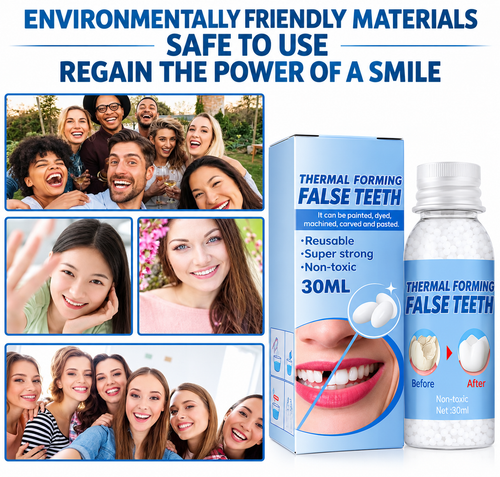 Hot melt adhesive denture beads for temporary restoration of missing or broken teeth | Filling alternatives