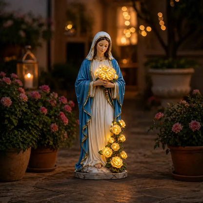 ⚡ Last Few Left! Blessed Light of Jesus Garden Sculpture — Solar LED Glowing Rose Statue | Buy 2 Save 50% OFF