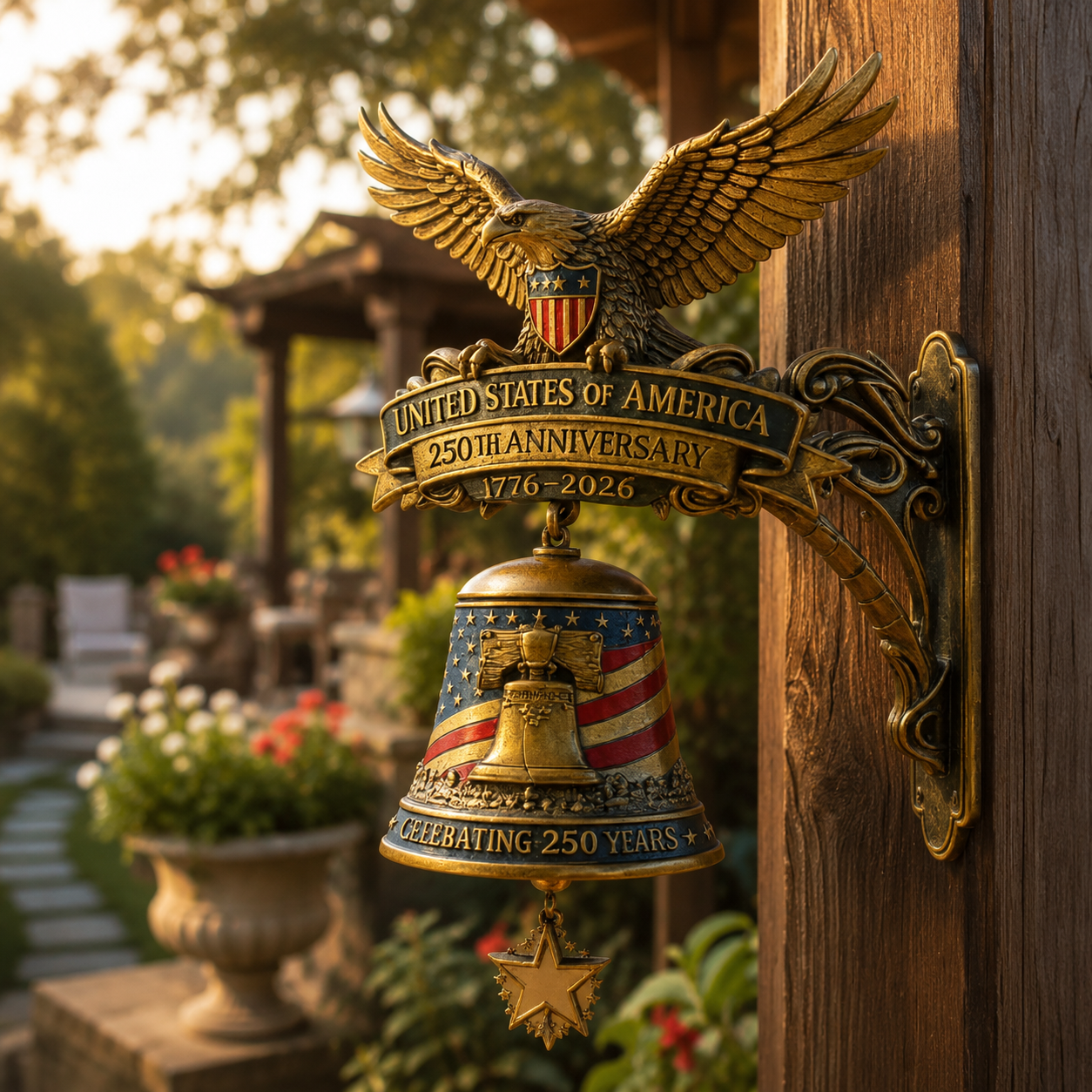 🦅USA 250th Anniversary Patriotic Eagle Wall Bell