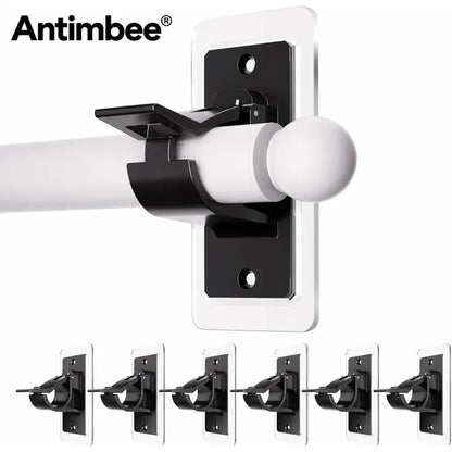 No-Drill Curtain Rod Brackets – Easy Peel & Stick, 4-Pack