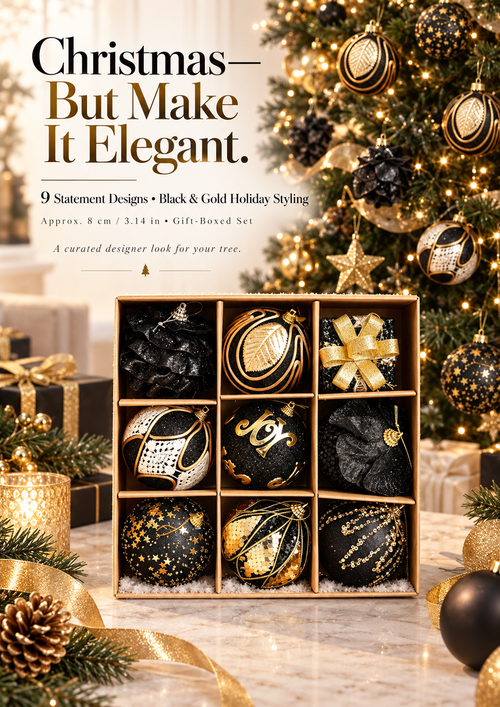 🖤✨ The Black & Gold Christmas Edit – 9 Statement Ornaments | 42% Off