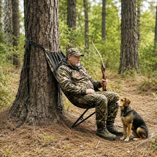 Portable Hunting Chair, Adjustable Silent Swivel Seat & Ground Seat