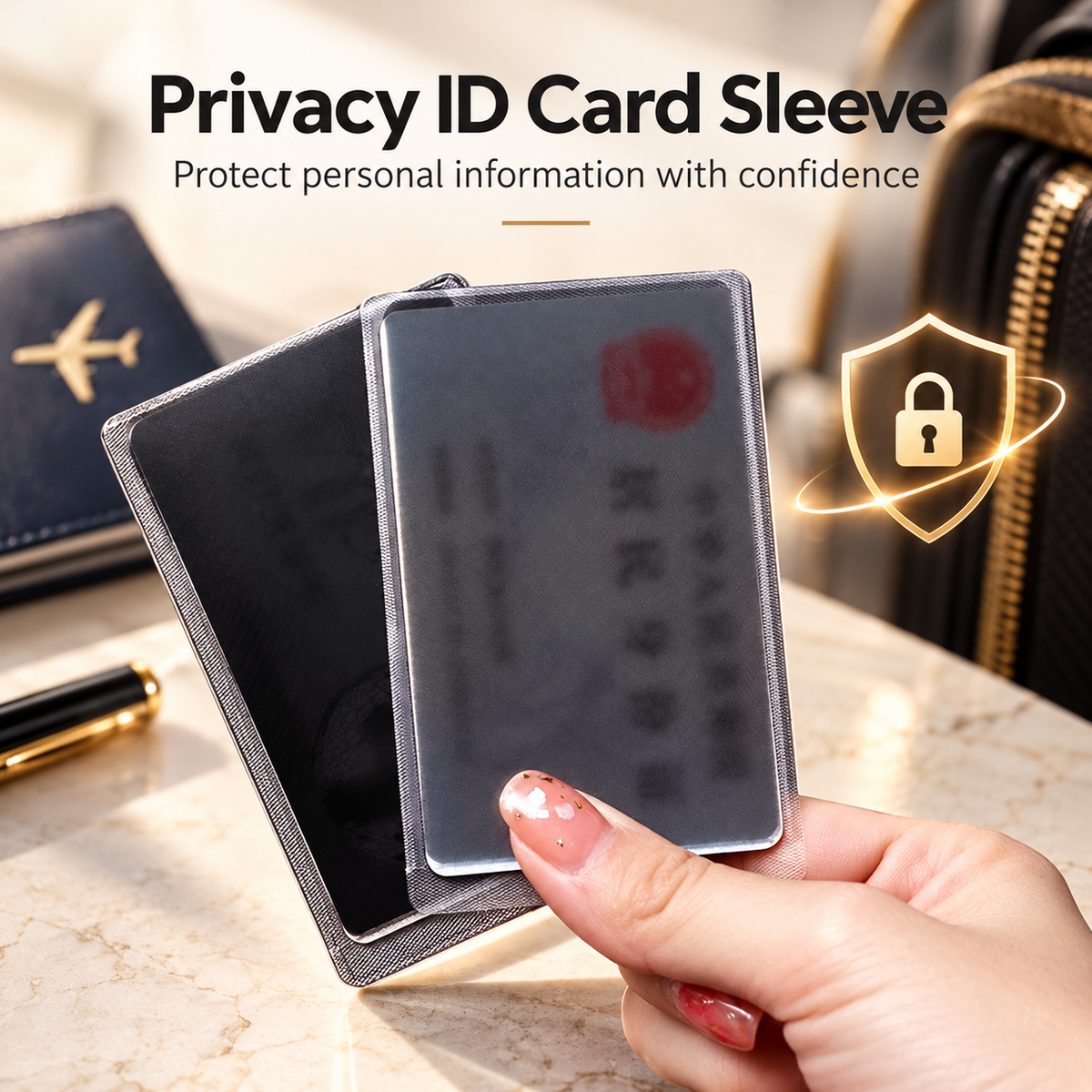 🛡️ Privacy ID Card Sleeve – Anti-Peeping Personal Information Protector for Travel & Everyday Carry