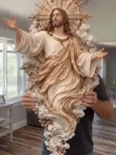 ✝️ Light of the World Jesus Wall Sculpture – A Radiant Symbol of Faith for the Home