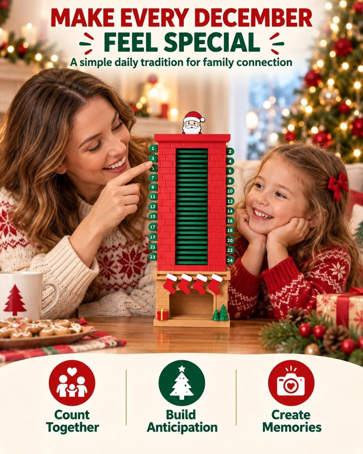 Santa Chimney Advent Calendar – 24-Day Christmas Countdown