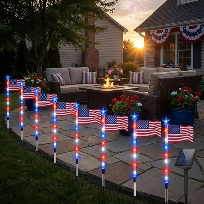 49% OFF This Week Promotions🎉🎉Solar Flag Lights - 8 Modes Waterproof Outdoor Decorative Stake Lights