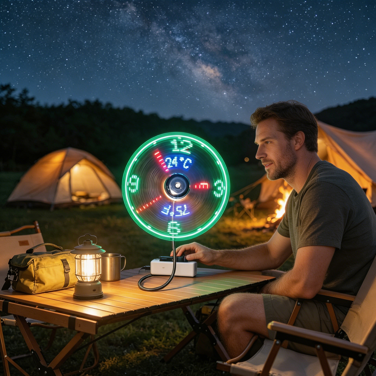 GlowBreeze - USB fan with LED clock display