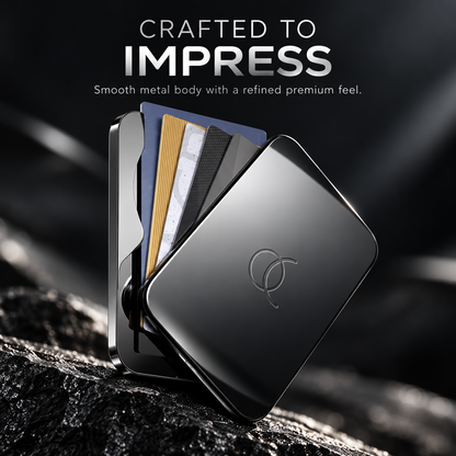 🧲 Magnetic Slim Metal Wallet ⚡ Quick Card Access & MagSafe Snap-On Card Holder