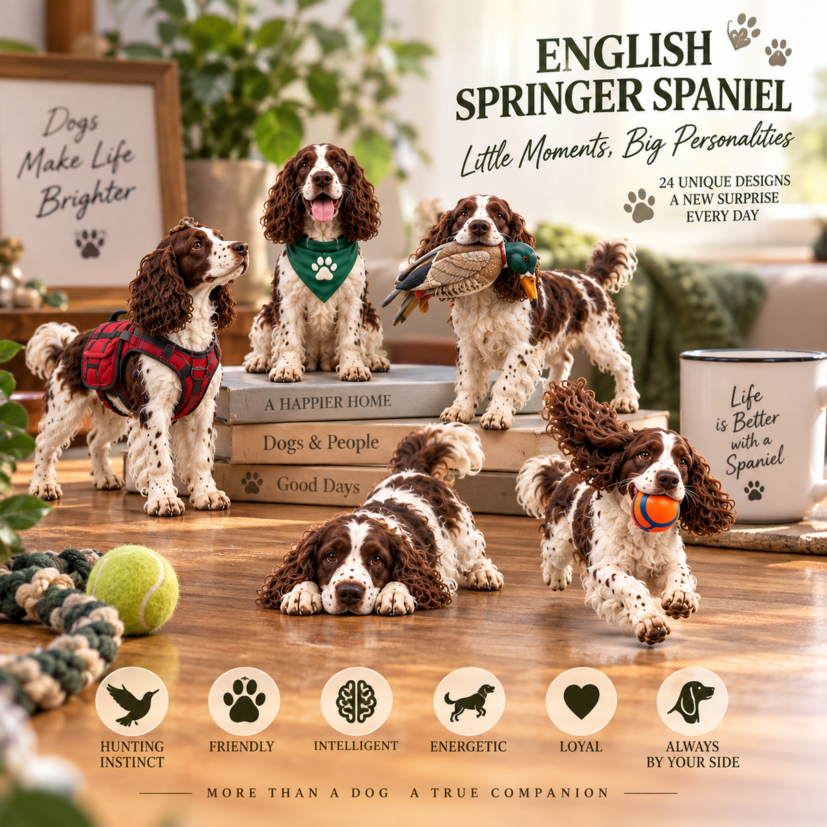 🔥Black Friday Deal 🐕‍🦺24 Days of English Springer Spaniels – 24 Personalities, One Unforgettable Pack