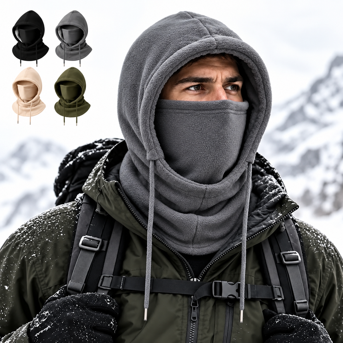 49% OFF! 🔥3-in-1 Warm Winter Sherpa Hood – Face & Neck Protection