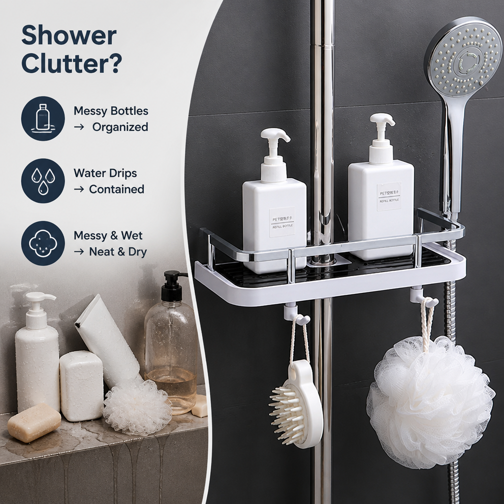 AquaNest™ — Transform Your Shower into a Calm, Clutter-Free Oasis