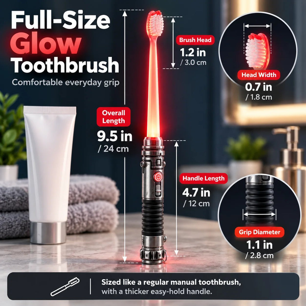 🔥HOT SALE🔥Galactic Glow Toothbrush – LED Light-Up Manual Toothbrush