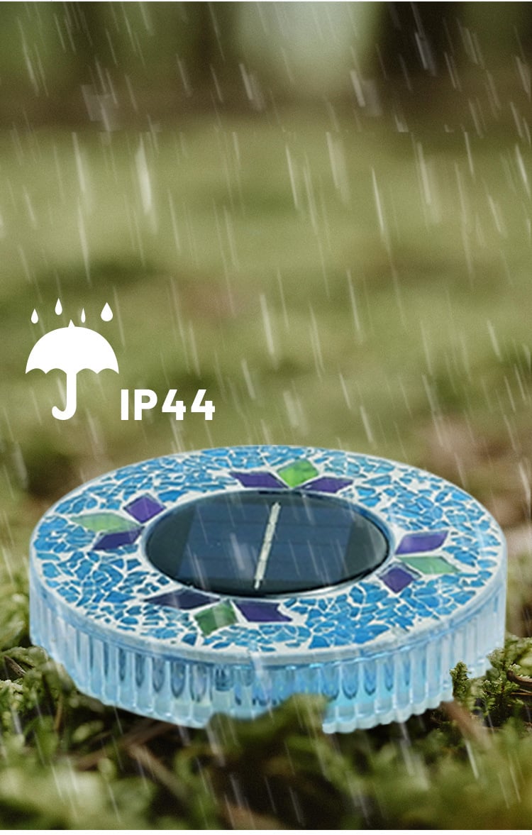 🚀Gift for Father's Day✨Solar Outdoor Mosaic Disc Lights (4-Pack)