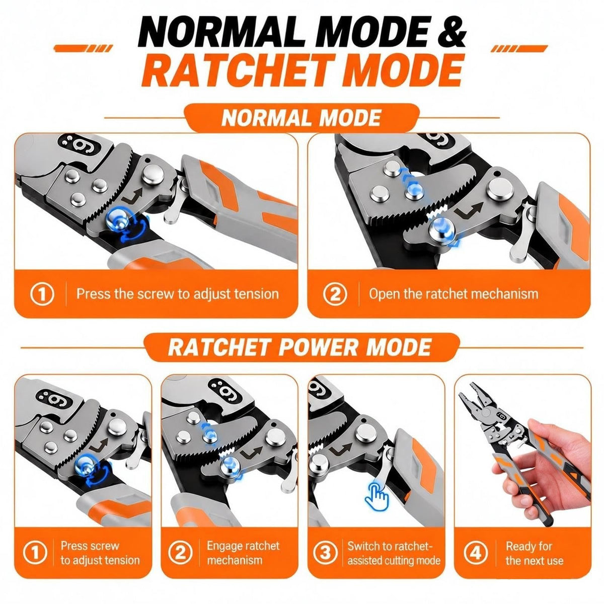 55-Steel Self-Locking Anti-Skid Ratchet Pliers | Heavy-Duty Wire Cutters & Holding Tool, Hands-Free Grip DIY Hardware for Automotive & Plumbing Projects 🔧⚙️