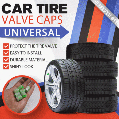 Glow-in-the-Dark Car Tire Valve Cap Set - Durable, Easy-to-Install