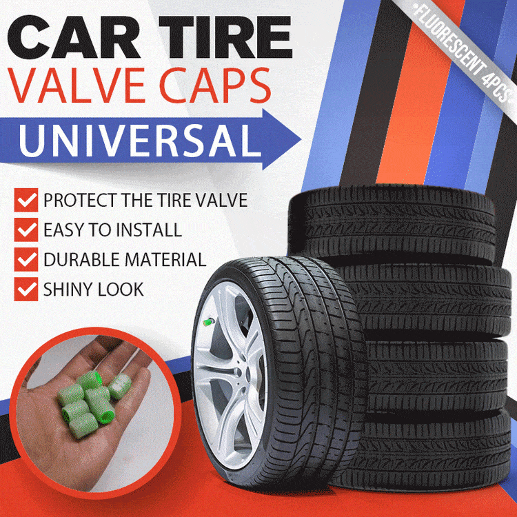 Glow-in-the-Dark Car Tire Valve Cap Set - Durable, Easy-to-Install