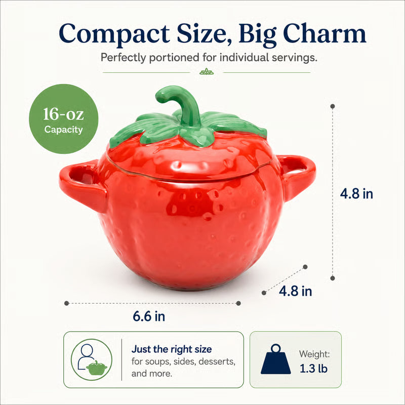 🍓 Le Creuset Mini Fruit Cocotte - 16oz Stoneware, Oven-Safe & Adorable for Baking & Serving!