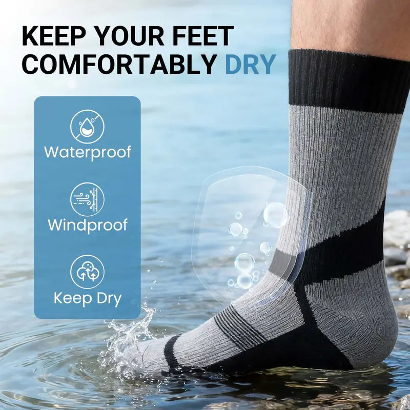 Waterproof Ankle Socks for Men & Women, Lightweight & Thermal Options, 3-Layer Stretch Technology