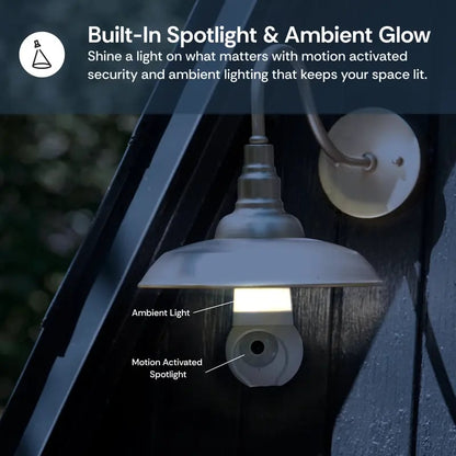 🔥2K Light Bulb Security Camera – 360° Pan & Tilt, Color Night Vision, Built‐in Spotlight, 2.4GHz/5GHz WiFi, Indoor/Outdoor