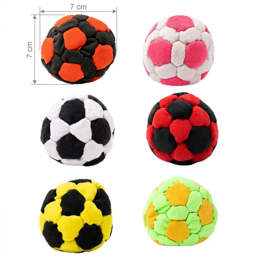 6 Pack 2.75 Inch Plush Soccer Hacky