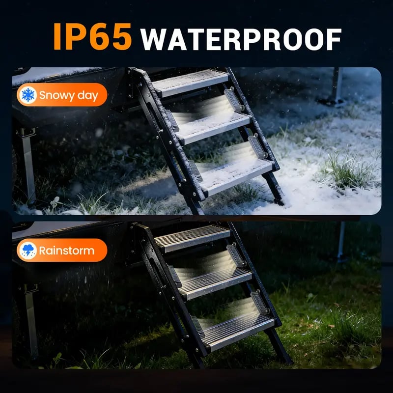 🏆 35K+ SOLD! 🚌 RV Solar Step Lights | Magnetic, IP65 Waterproof, 8‐Hour Warm Glow, Auto On/Off ✨