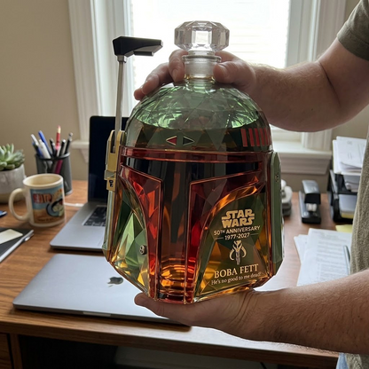STAR WARS 50th Anniversary BOBA FETT Helmet Whiskey Bottle