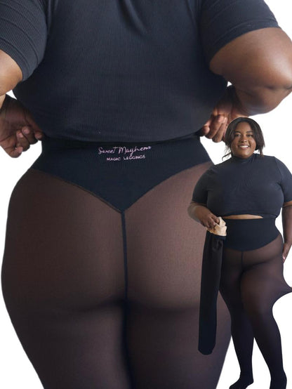 Women's Official Magic Fleece Lined Tights - High Waist, Plus Size Chic Cute Women's Fashion Clothes