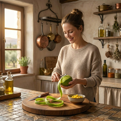 Ultra-Sharp Stainless Steel Peeler with Wooden Grip & Bottle Opener