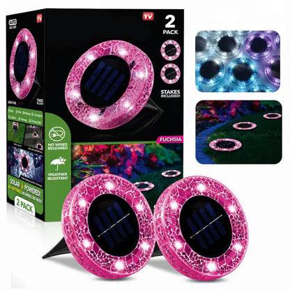 ✨Solar Outdoor Mosaic Disk Lights, Waterproof Pathway LED Light